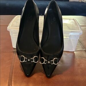 Cole Haan Black Flats with Silver Accents